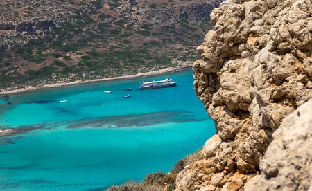 Balos Lagoon and Gramvousa island on Crete, Greeceの写真素材