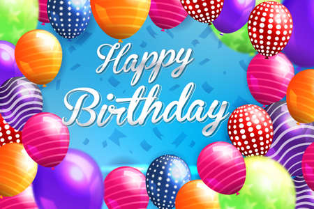 Birthday card colorful celebration backgroundのイラスト素材