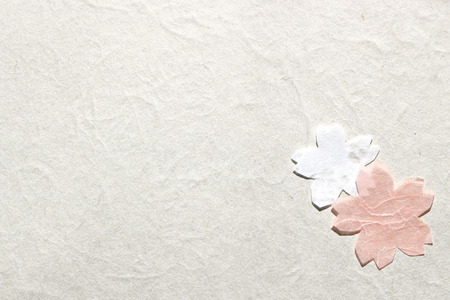 Cherry blossom, spring, paper, craft, flower, Japanese, background, textureの写真素材