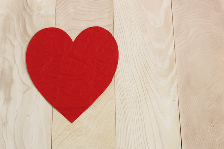 Heart shape  in paper craft natural backgroundの写真素材