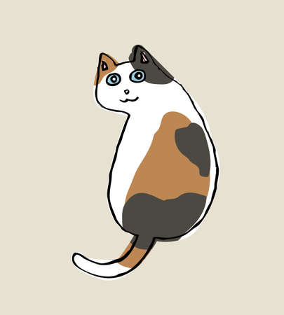 Calico cat
 vector illustrationのイラスト素材