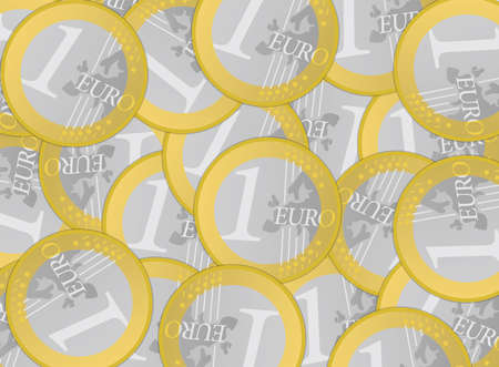 1 Euro coin currency vector background illustrationのイラスト素材