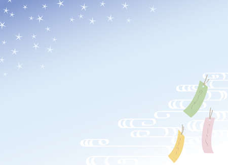 Japanese traditional pattern kimono Milky Way and Star Festival design backgroundのイラスト素材