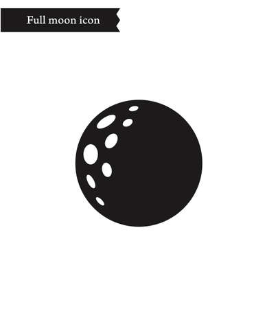Monotone simple full moon iconのイラスト素材