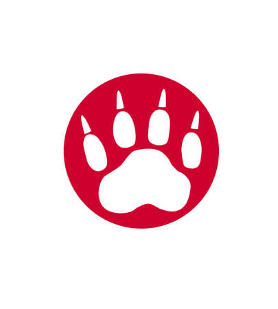 Tiger paw circle stamp illustrationのイラスト素材