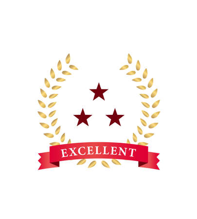 Laurel wreaths stars label with ribbon vector designのイラスト素材