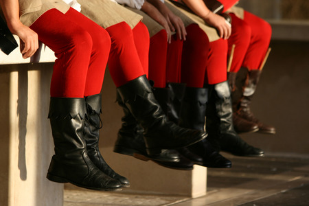 medieval legs in historical re-enactmentの写真素材