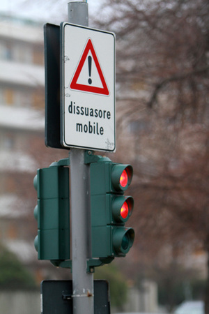 traffic light - mobile bollardの写真素材