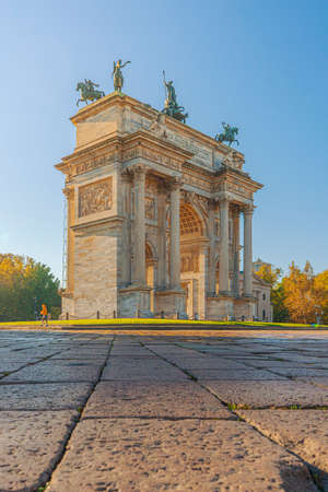 The Arc de Triomphe is a triumphal arch in Paris, Franceの写真素材