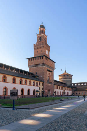Castello Sforzesco (Sforza Castle), Milan, Italyの写真素材