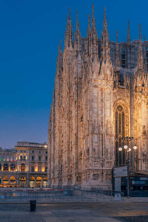 the gothic cathedral at nightの写真素材