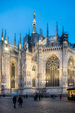 the gothic cathedral at duskの写真素材