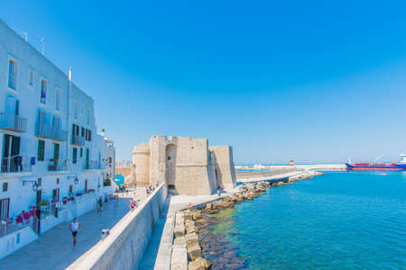 View of Antalya old city walls and harbor, Turkeyの写真素材