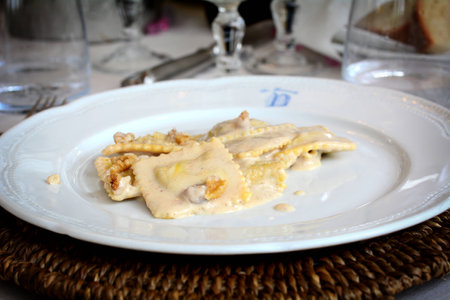 The italian food ravioliの写真素材