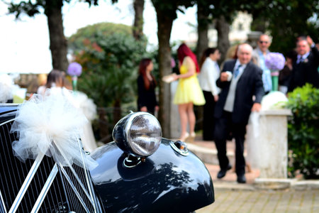 The wedding and the carの写真素材