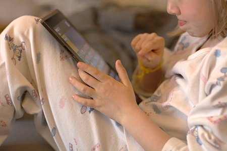 Tablet readingの写真素材