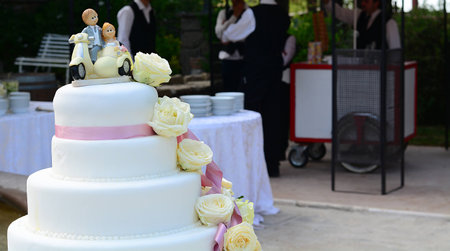 The wedding and the cakeの写真素材