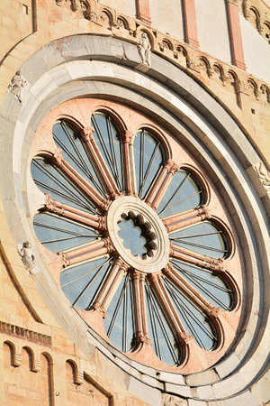 The most famous church in Verona, San Zeno, in the romanesque style.の写真素材