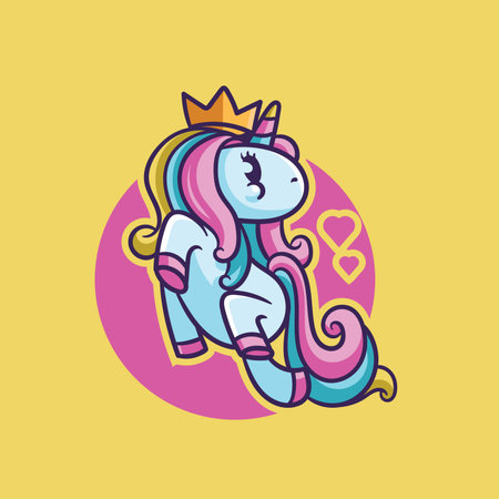 Unicorn illustration. file vector editableのイラスト素材