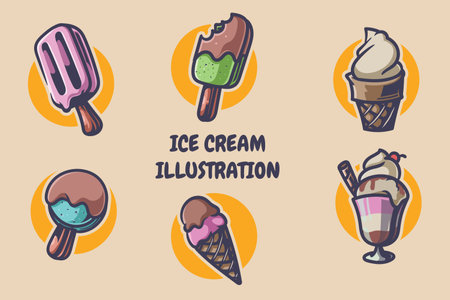 Ice cream illustrationのイラスト素材