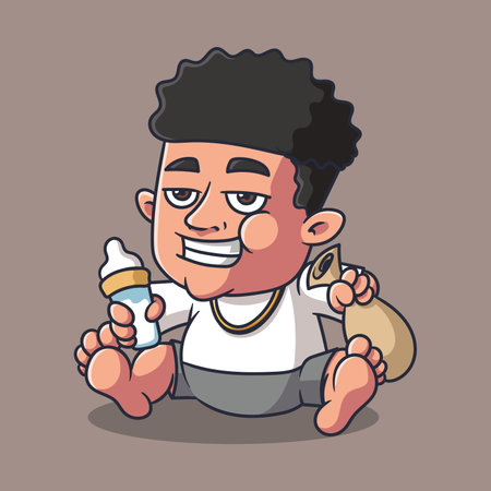 rich baby illustrationのイラスト素材