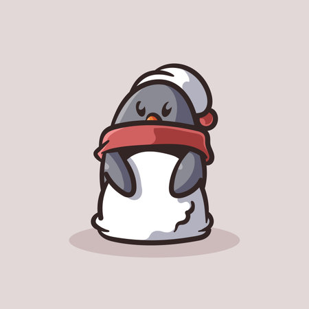 Penguin in winter illustrationのイラスト素材