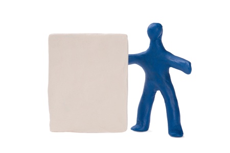 Plasticine people. You can place something in empty boardの写真素材