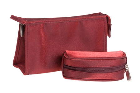 Female cosmetic bags. Isolated on white.の写真素材