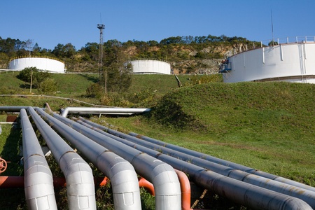 Fuel(oil) tanks in territory of a petrofactory.