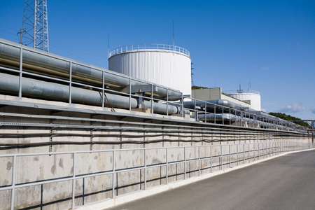 Fuel(oil) tanks in territory of a petrofactory.