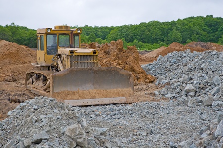Bulldozer on a building site