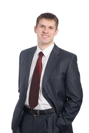 Portrait of a handsome smiling young businessman.の写真素材