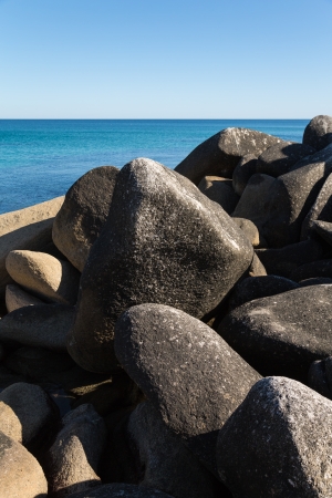 Wild rocky sea coastline. Japan sea.の写真素材