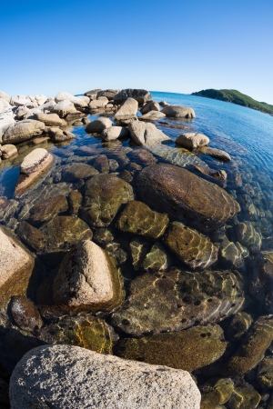 Summer landscape of sea coast. Japan sea. Fish-eye lens.
の写真素材