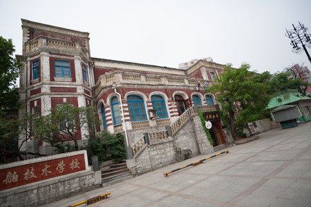 DALIAN, CHINA - JUNE 12, 2012: Famous Russian street in the Dalian morning. Russian on street there are many buildings built in the Russian style of the late XIX century - Beginning of XX century.のeditorial素材