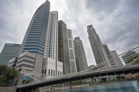 SINGAPORE - NOVEMBER 05, 2012  Singapore city - view of the business city center with modern office...