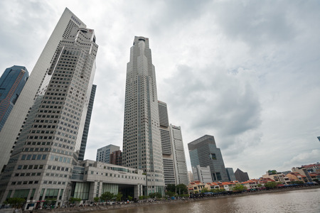 SINGAPORE - NOVEMBER 05, 2012  District Riverside - Historical quay on southern bank of Singapore...