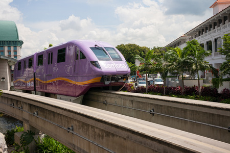 SINGAPORE - NOVEMBER 09, 2012: Sentosa Express is a monorail line connecting Sentosa island and...