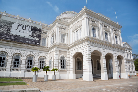 SINGAPORE - JANUARY 26, 2015: National Museum of Singapore is located in a historic building. Founded in 1848, the museum has grown from a personal collection and the library of Sir Stamford Raffles.のeditorial素材