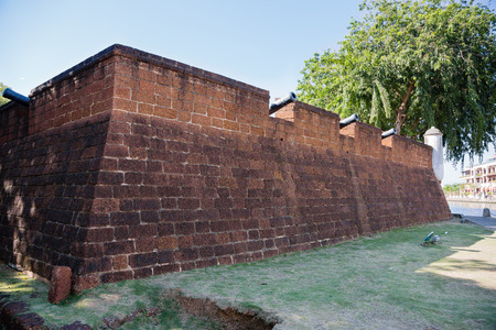 The Port of Malacca and the Malacca River. Stone Fortifications Along the Sungei Melaka, Malaysia.の写真素材