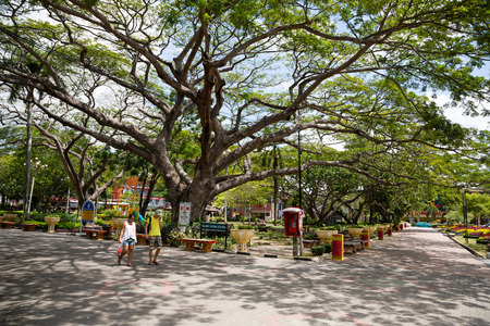 MALACCA, MALAYSIA - CIRCA JANUARY, 2015: City Park in the Taman Merdeka, is a residential district of Malacca city. Malacca was included in the list of UNESCO World Heritage Sites in 2008.のeditorial素材