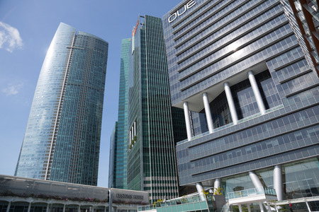 SINGAPORE - FEBRUARY 18, 2015: Skyscrapers in the Central Business District of Singapore. There are...