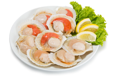 Fresh scallops in the wings for cooking in plate. From a series of Food Korean cuisineの写真素材