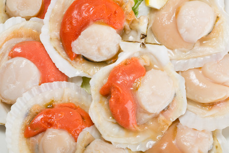 Fresh scallops in the wings for cooking. From a series of Food Korean cuisineの写真素材