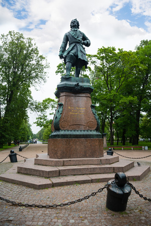 Monument to Russian emperor Peter the Great in Kronstadt. Made and installed in 1841.の写真素材