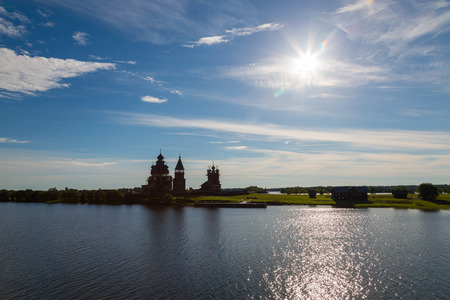 Early morning on the famous island of Kizhi in Lake Onega in Karelia in the north of Russia.の写真素材