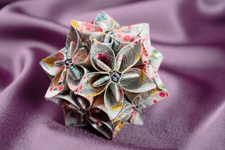 Origami Japan traditional art in the shape of a ball - Kusudama の写真素材