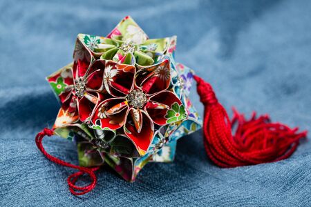 Origami Japan traditional art in the shape of a ball - Kusudama の写真素材