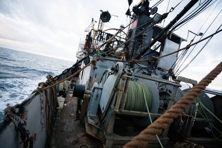 Fishing vessel goes to the fishing area in the Sea of Japanの写真素材