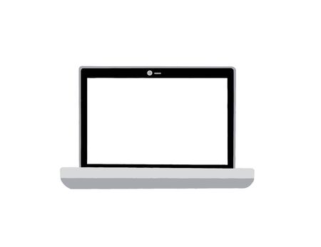 A laptop on an white isolated background . Vector illustrationのイラスト素材